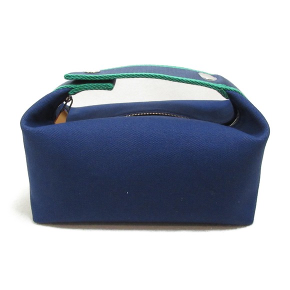 HERMES Brid A Black PM Pouch Accessory Handbag le Bag Blue - Picture 2 of 9